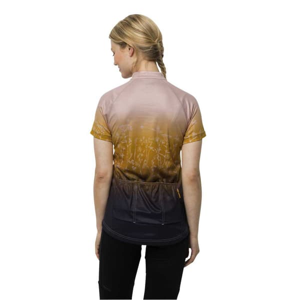 Jack Wolfskin Morobbia Half Zip Print T-shirt Med Korta ärmar Flerfärgad XL Kvinna