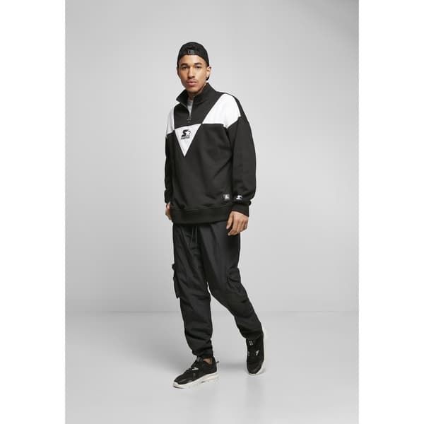Urban Classics Starter Triangle Troyer Halv Dragkedja Sweatshirt Svart M Man