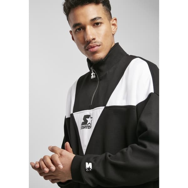 Urban Classics Starter Triangle Troyer Halv Dragkedja Sweatshirt Svart M Man