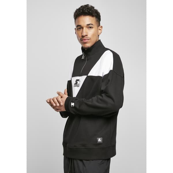 Urban Classics Starter Triangle Troyer Halv Dragkedja Sweatshirt Svart M Man