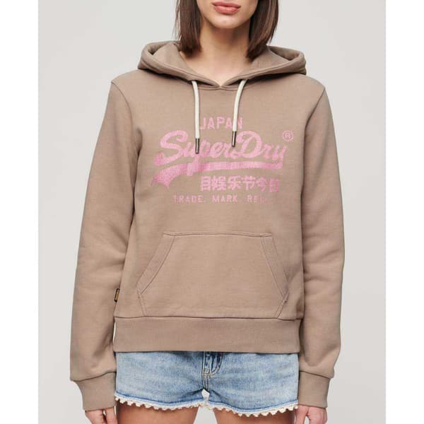 Superdry Metallic Vl Graphic Huppari Beige S Nainen