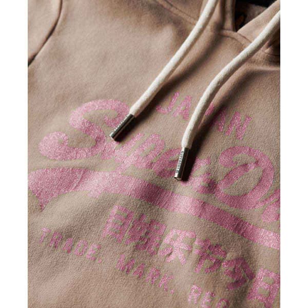 Superdry Metallic Vl Graphic Huppari Beige S Nainen