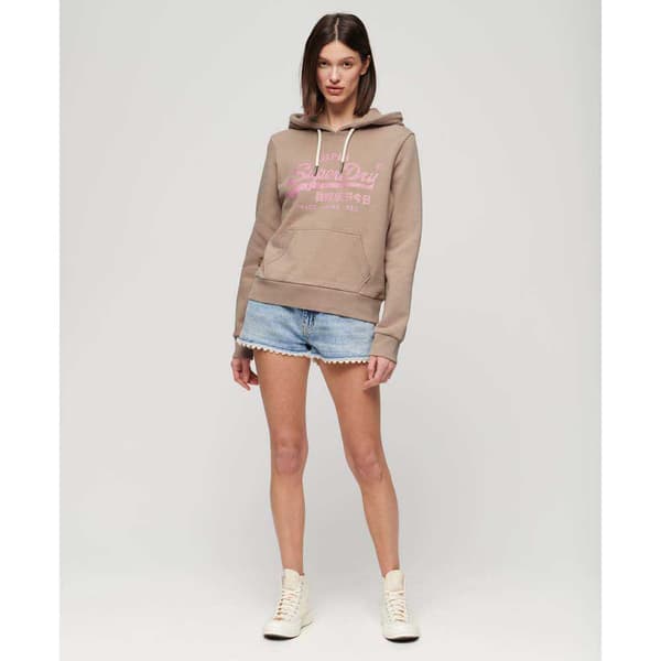 Superdry Metallic Vl Graphic Huppari Beige S Nainen