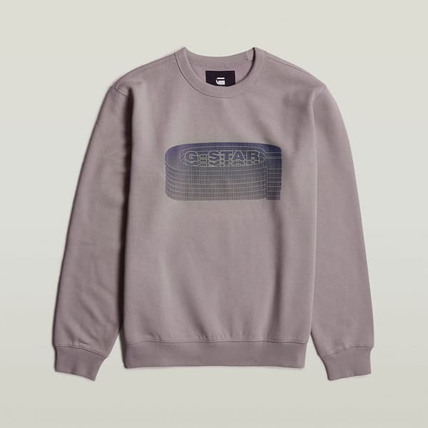 G-star Stacked Old Skool Logo Tröja Beige S Man