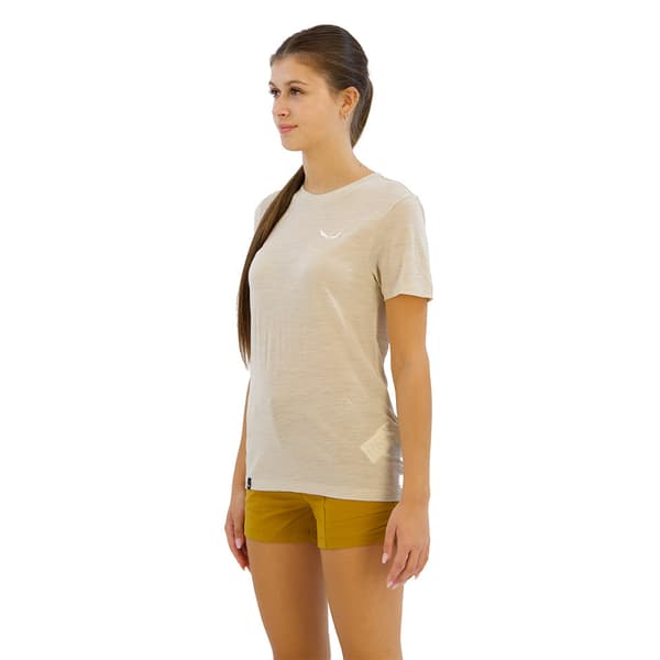 Salewa Eagle Minilogo Am T-shirt Beige XS Kvinde