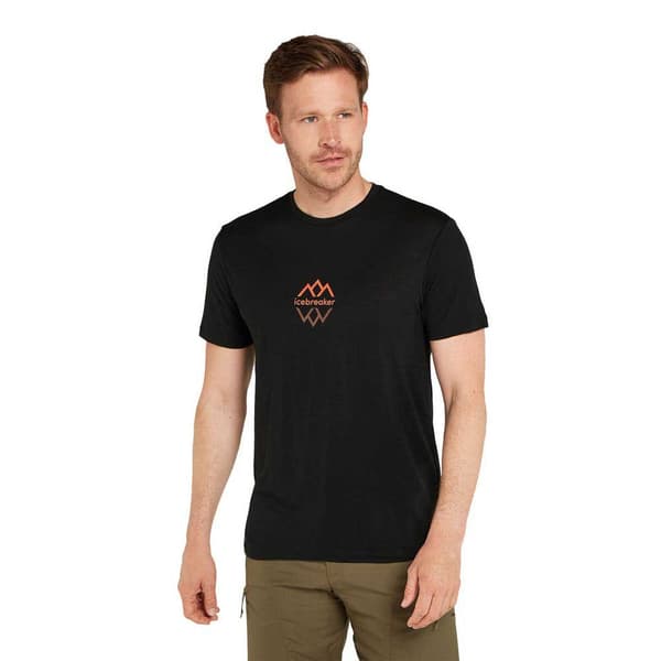 Icebreaker Merino 150 Tech Lite Iii Logo Reflections T-shirt Med Korte ærmer Sort M Mand