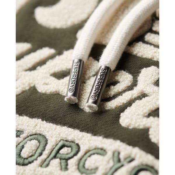 Superdry Worker Script Embroidered Graphic Tröja Med Huva Grönt S Man