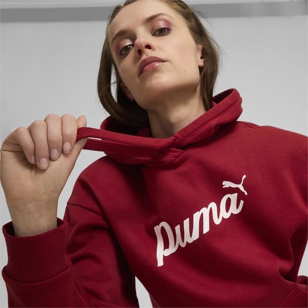 Puma Ess+ Script Huvtröja Röd XL Kvinna