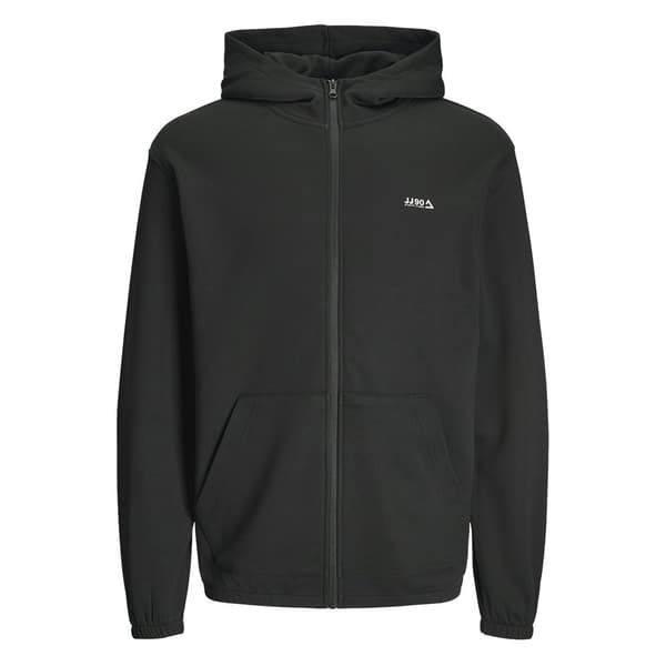 Jack & Jones Basic Zip Plus Size Sweatshirt Med Lynlås Sort 6XL Mand