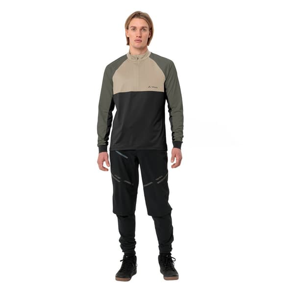 Vaude Bike Qimsa Halv Dragkedja Långärmad T-shirt Grönt M Man