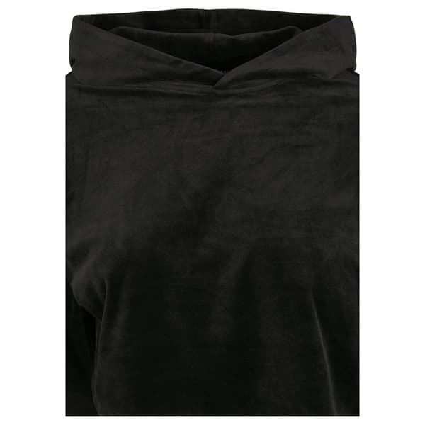 Urban Classics Cropped Velvet Oversized Big Sweatshirt Sort 5XL Kvinde
