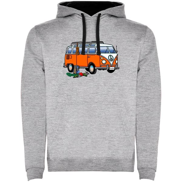 Kruskis Hippie Van Climbing Two-colour Tröja Med Huva Grå 3XL Man