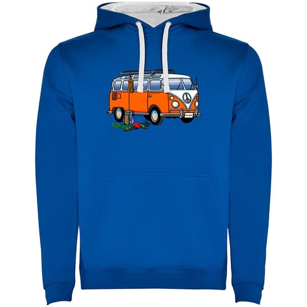 Kruskis Hippie Van Climbing Two-colour Tröja Med Huva Blå M Man