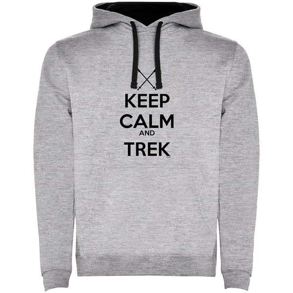 Kruskis Keep Calm And Trek Two-colour Tröja Med Huva Grå 3XL Man