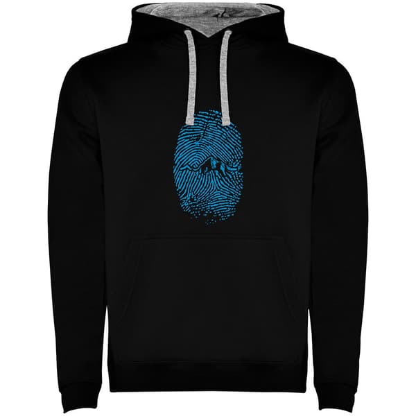Kruskis Mountain Fingerprint Two-colour Tröja Med Huva Svart S Man