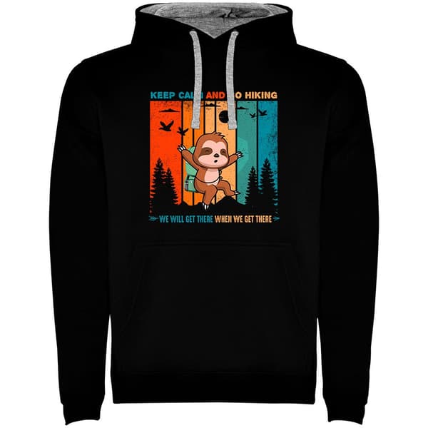 Kruskis Keep Calm Sloth Two-colour Tröja Med Huva Svart XL Man