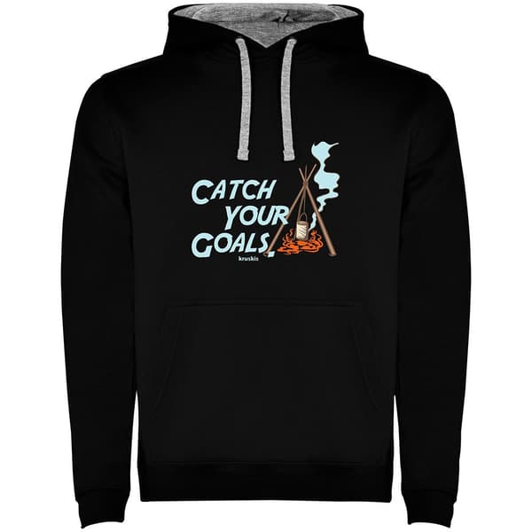 Kruskis Catch Your Goals Bicolor Tröja Med Huva Svart XL Man
