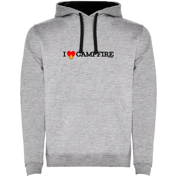 Kruskis I Love Campfire Bicolor Tröja Med Huva Grå M Man