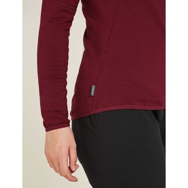 Icebreaker Merino 560 Realfleece Elemental Ii Kokovetoketjullinen Collegepaita Punainen L Nainen