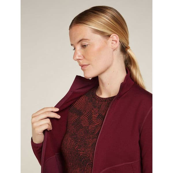 Icebreaker Merino 560 Realfleece Elemental Ii Kokovetoketjullinen Collegepaita Punainen L Nainen