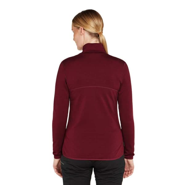 Icebreaker Merino 560 Realfleece Elemental Ii Kokovetoketjullinen Collegepaita Punainen L Nainen