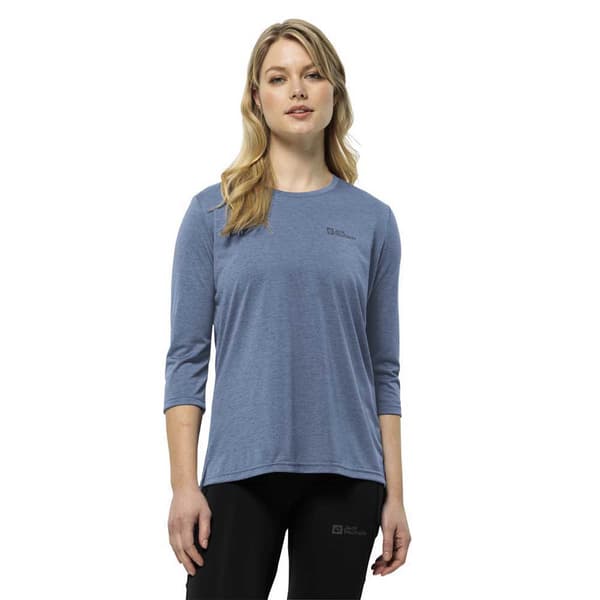 Jack Wolfskin Crosstrail T-shirt Med 3/4 ärm Blå XS Kvinna