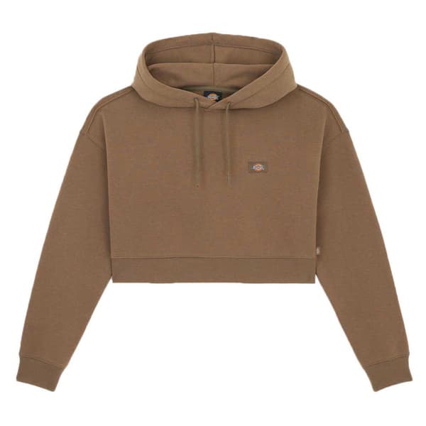 Dickies Oakport Cropped Tröja Med Huva Brun L Kvinna