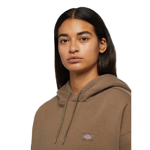 Dickies Oakport Cropped Tröja Med Huva Brun L Kvinna