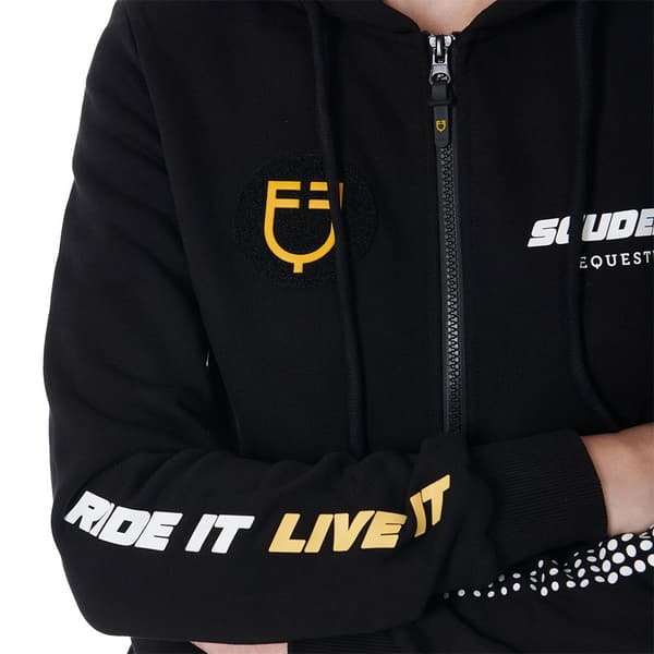 Equestro Scuderia Collection Kokovetoketjullinen Collegepaita Musta S Nainen