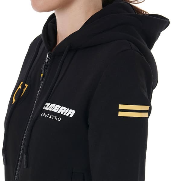 Equestro Scuderia Collection Kokovetoketjullinen Collegepaita Musta S Nainen