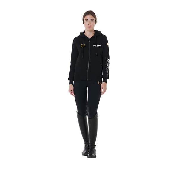 Equestro Scuderia Collection Kokovetoketjullinen Collegepaita Musta S Nainen