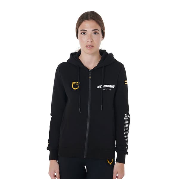 Equestro Scuderia Collection Kokovetoketjullinen Collegepaita Musta S Nainen
