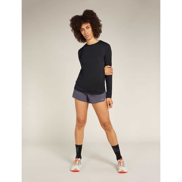 Icebreaker Merino 125 Cool-lite Sphere Iii T-shirt Med Lange ærmer Sort XL Kvinde