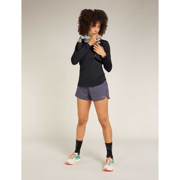 Icebreaker Merino 125 Cool-lite Sphere Iii T-shirt Med Lange ærmer Sort XL Kvinde
