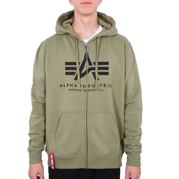 Alpha Industries Basic Kokovetoketjullinen Collegepaita Vihreä M Mies
