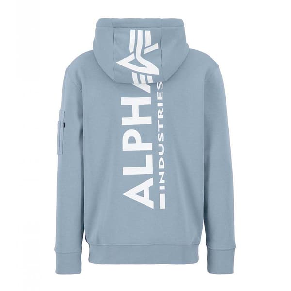 Alpha Industries Back Print Tröja Med Huva Blå XL Man