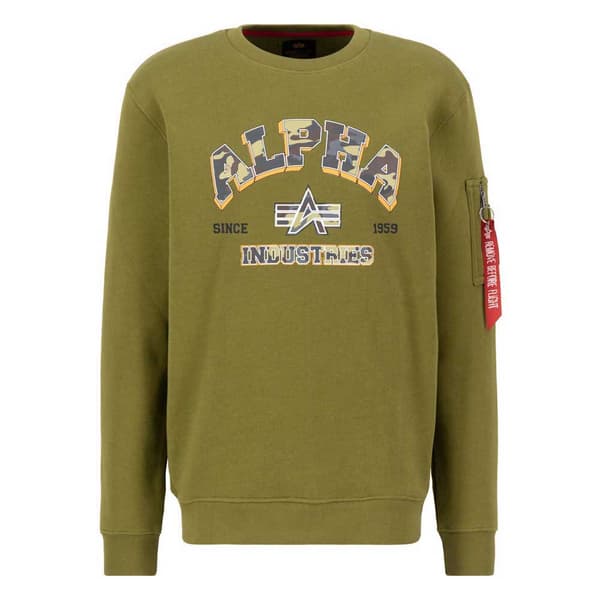 Alpha Industries College Camo Tröja Grönt XL Man