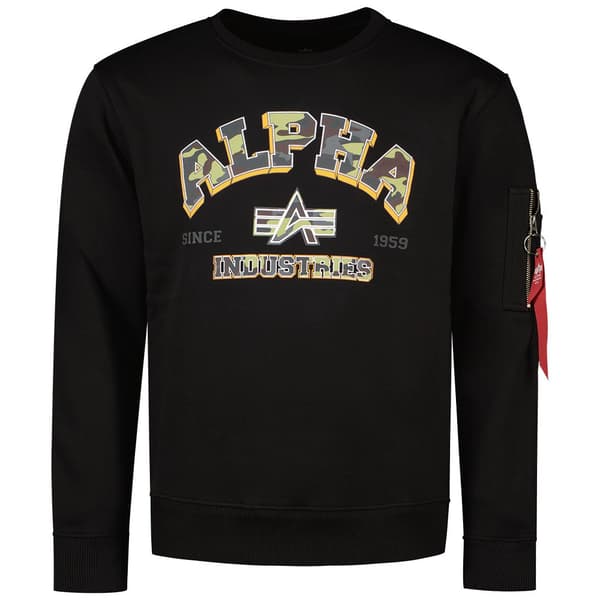 Alpha Industries College Camo Collegepaita Musta S Mies