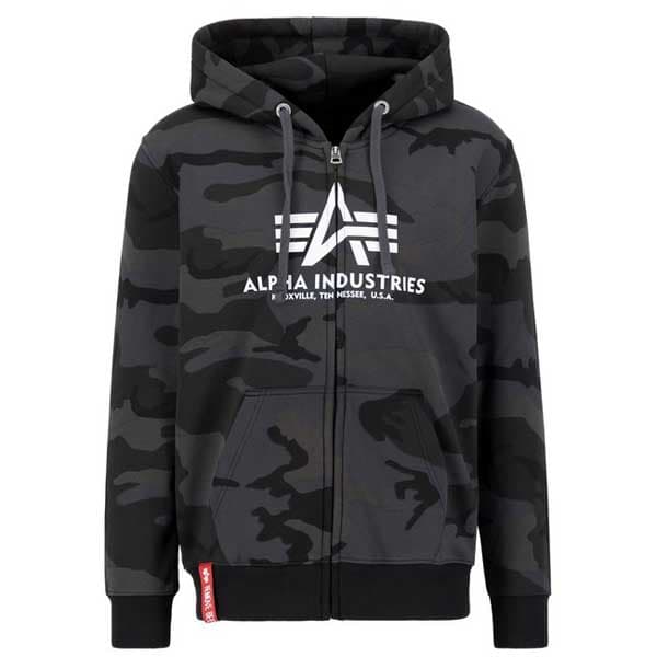 Alpha Industries Basic Camo Sweatshirt Med Dragkedja Grå L Man