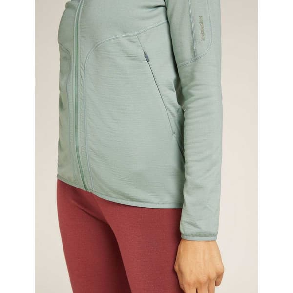 Icebreaker Merino 560 Realfleece Elemental Ii Sweatshirt Med Dragkedja Grönt L Kvinna