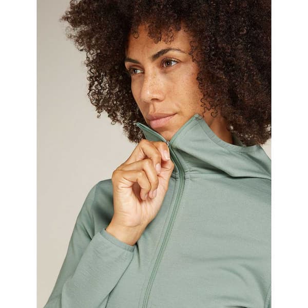Icebreaker Merino 560 Realfleece Elemental Ii Sweatshirt Med Dragkedja Grönt L Kvinna