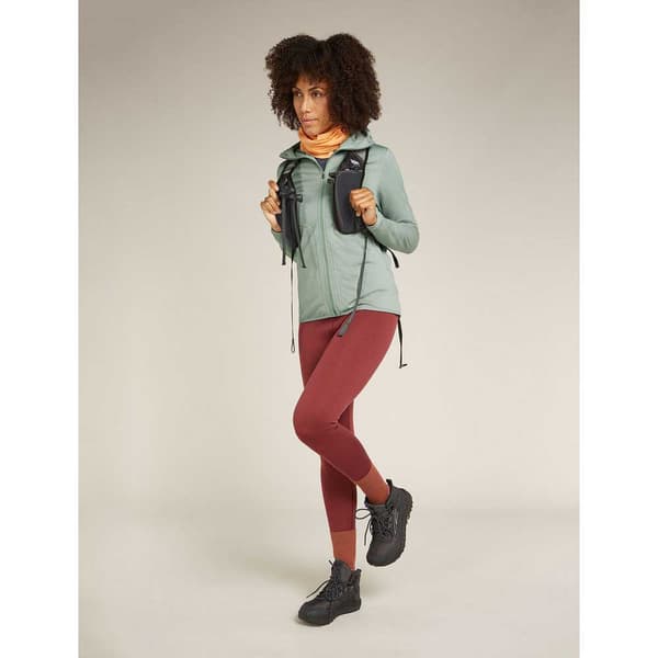 Icebreaker Merino 560 Realfleece Elemental Ii Sweatshirt Med Dragkedja Grönt L Kvinna