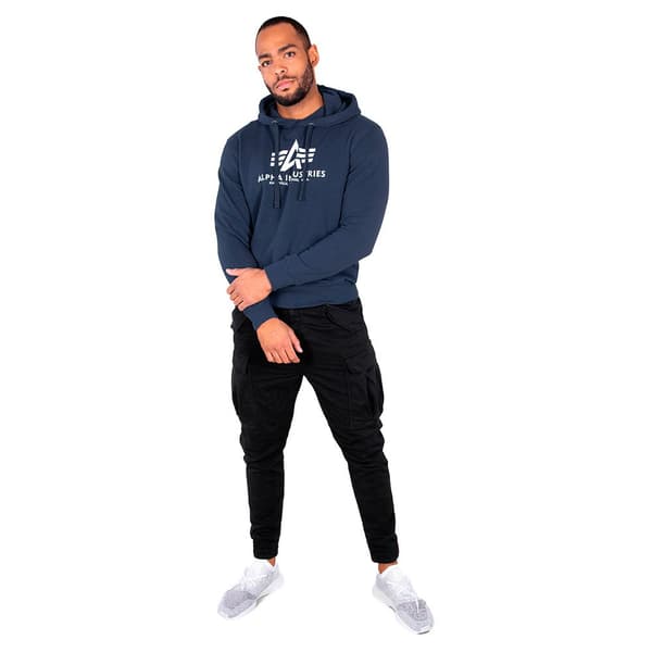 Alpha Industries Basic Huvtröja Blå S Man