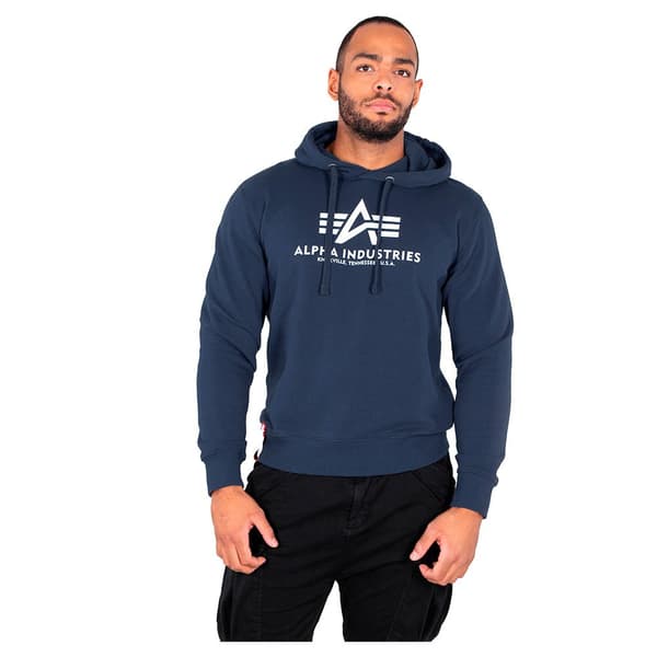 Alpha Industries Basic Huvtröja Blå S Man