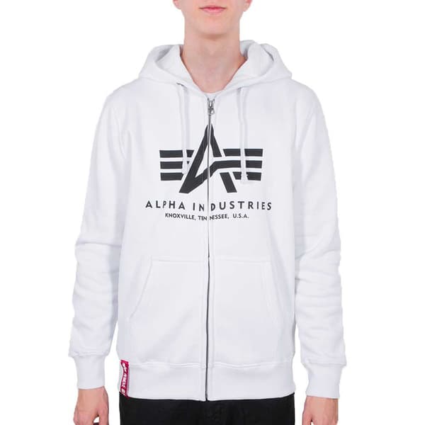 Alpha Industries Basic Sweatshirt Med Dragkedja Vit 3XL Man