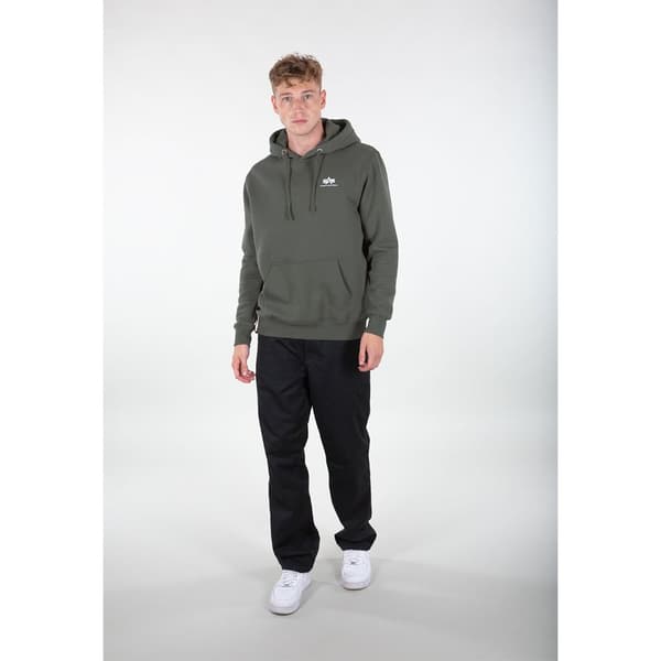 Alpha Industries Basic Small Logo Hættetrøje Grøn S Mand