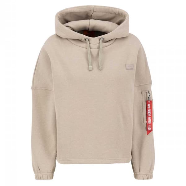 Alpha Industries X-fit Label Os Hættetrøje Beige M Kvinde