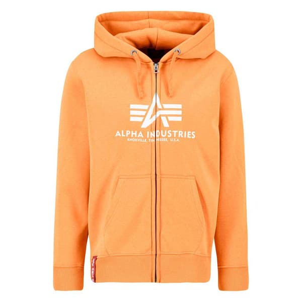 Alpha Industries Basic Kokovetoketjullinen Collegepaita Oranssi XL Mies