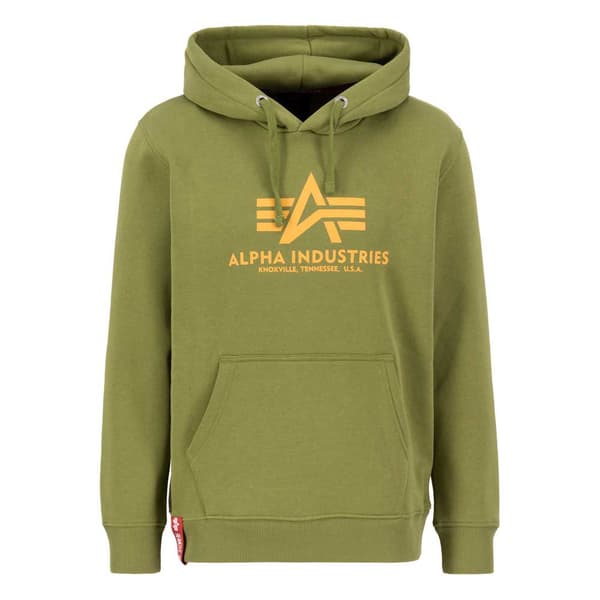 Alpha Industries Basic Tröja Med Huva Grönt XL Man