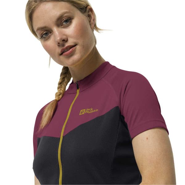 Jack Wolfskin Morobbia Fz T-shirt Med Korte ærmer Lilla XL Kvinde